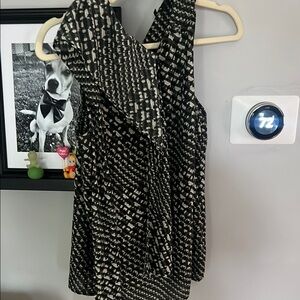Who What Wear Black and White One Shoulder Sundress